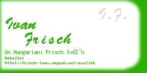 ivan frisch business card